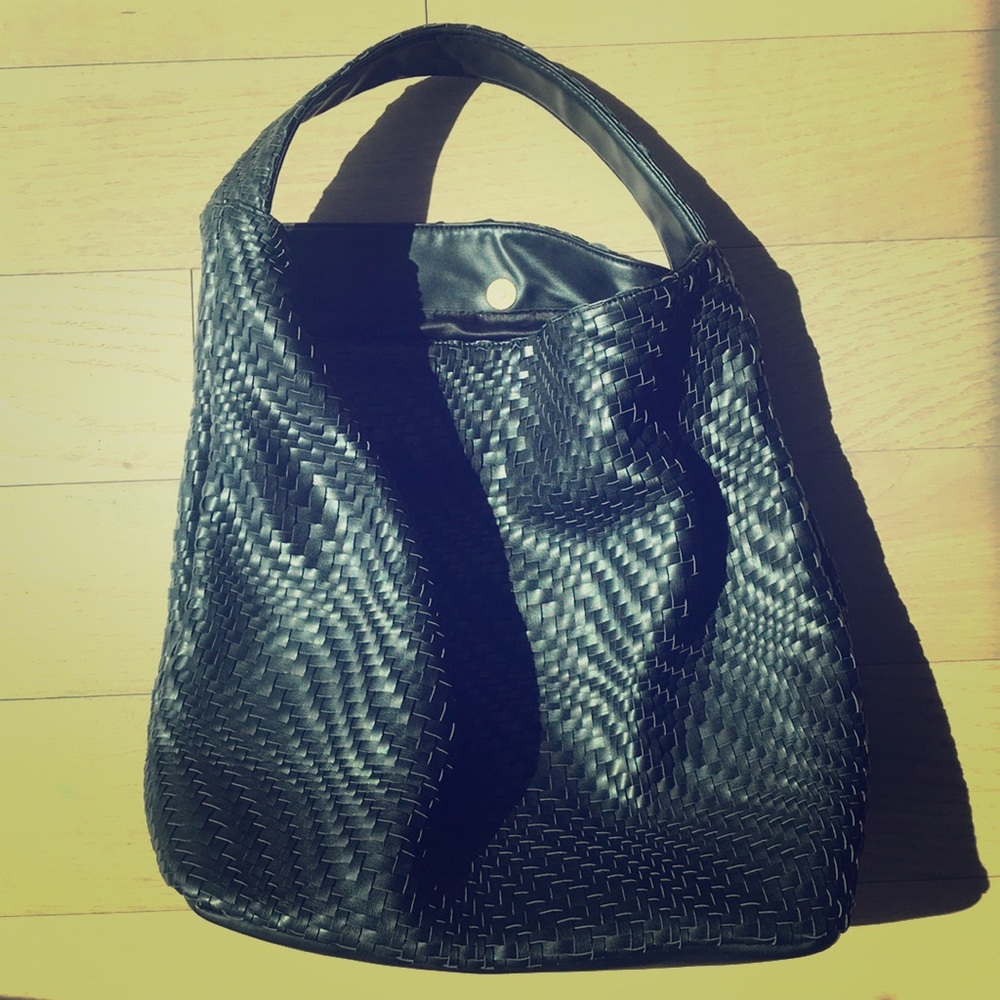 Anthropologie black woven purse